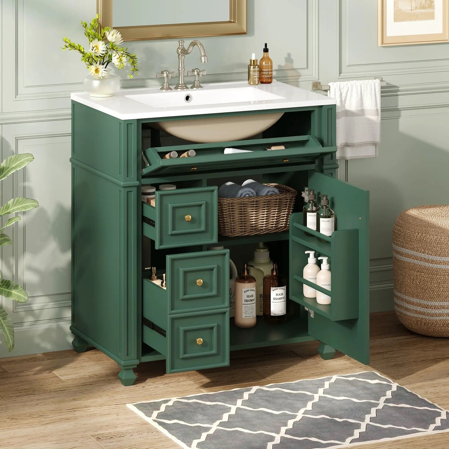 Bathroom Vanity with Sink and Soft Close Doors