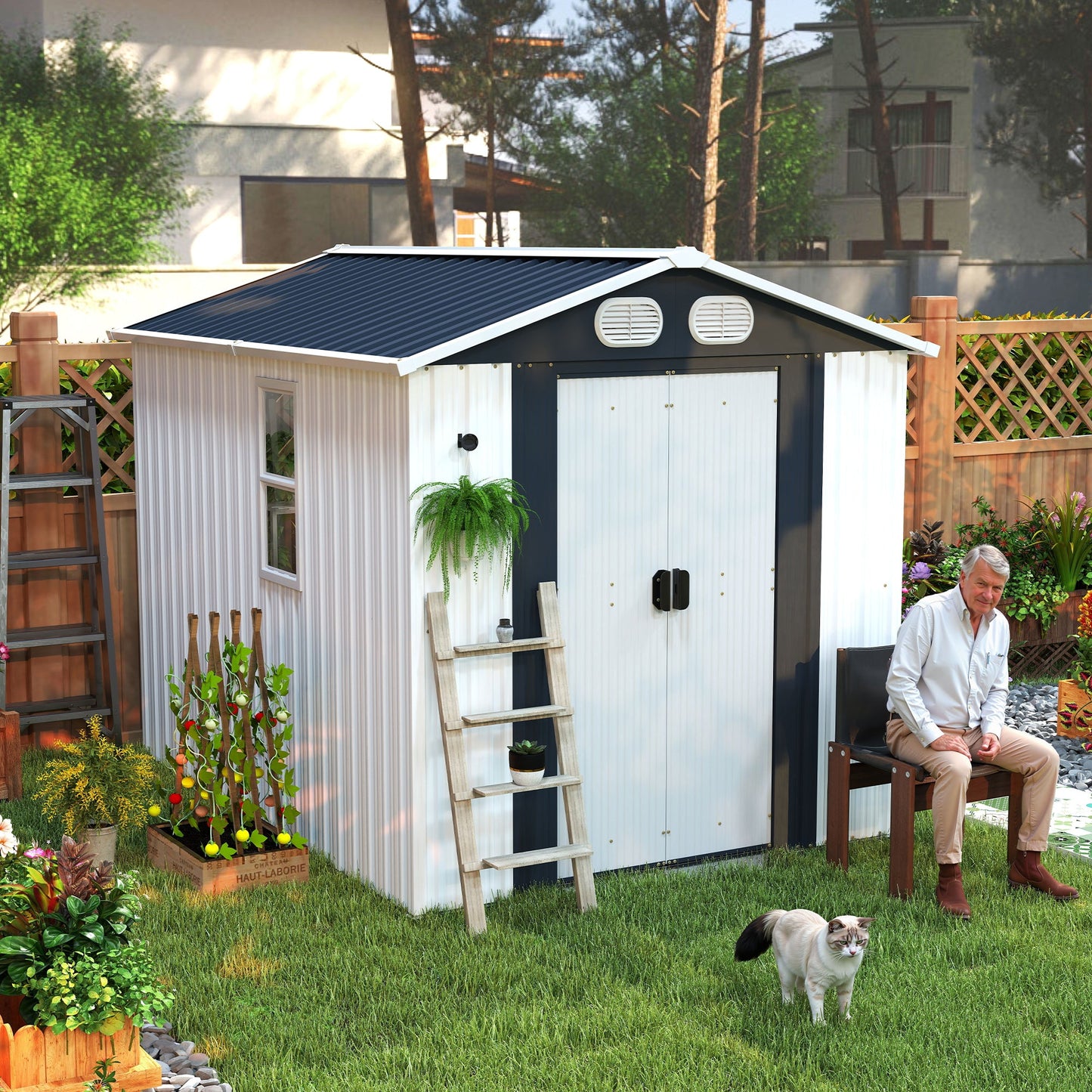 Campcraft 8x6 Metal Outdoor Garden Storage Shed