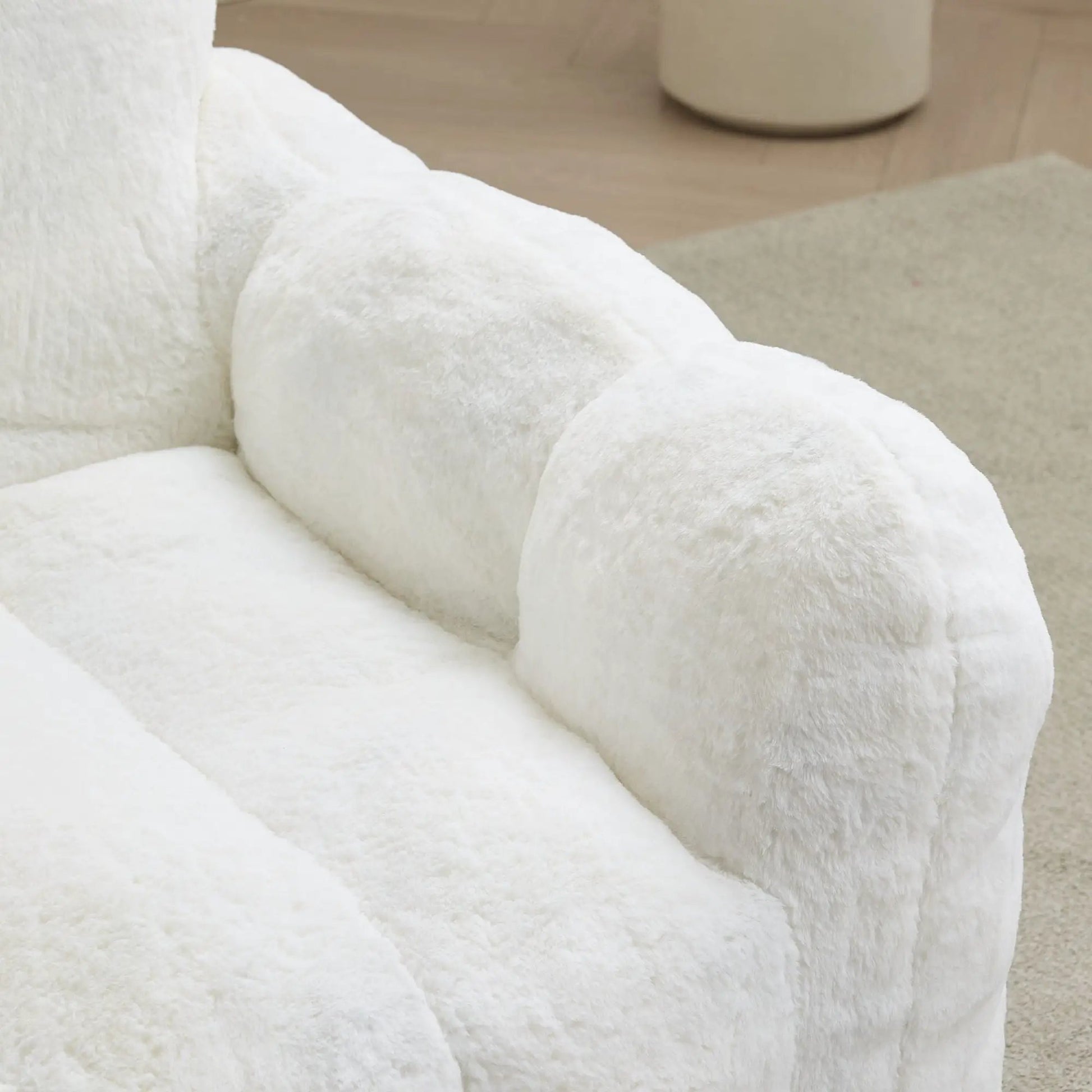 Lotus Style Compression Sofa Bean Bag White Plush Fabric by Unique Piece Furniture on Tampa Home & Garden Store