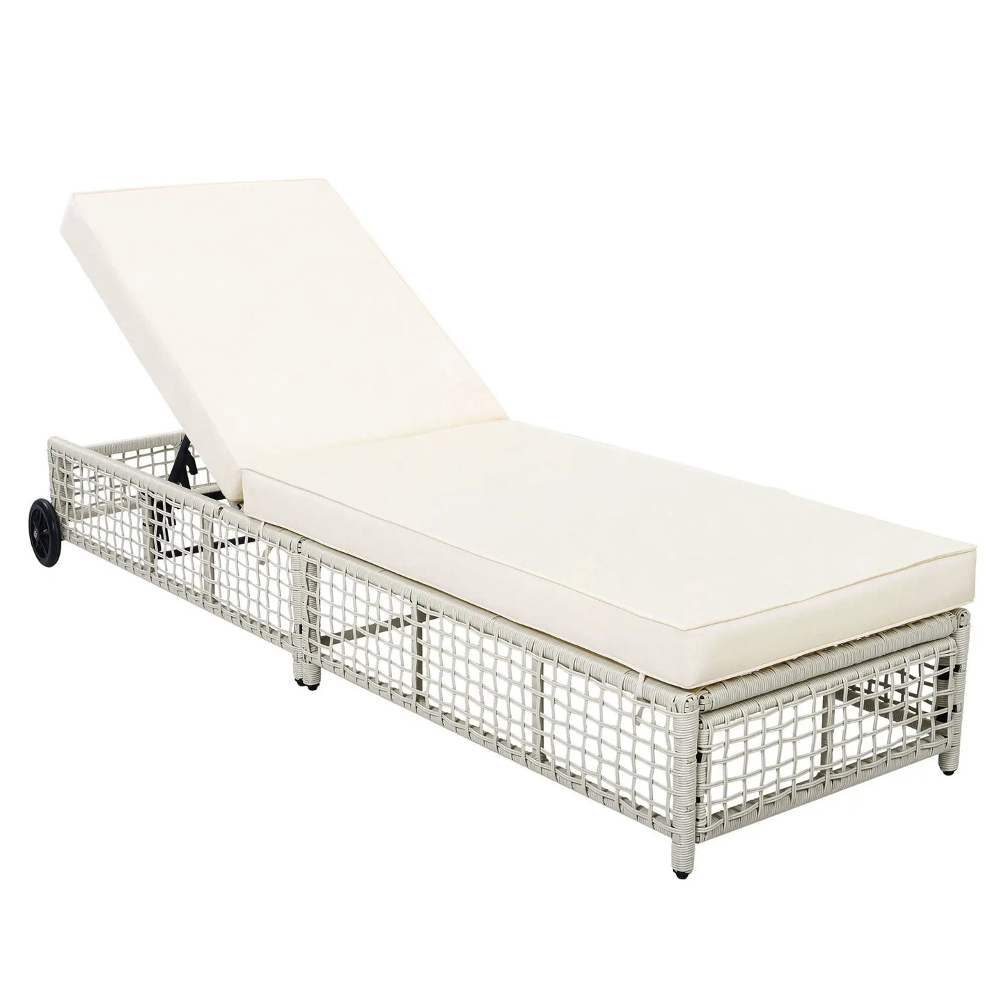 Lounge Chair With 5 Position Backrest Wheels