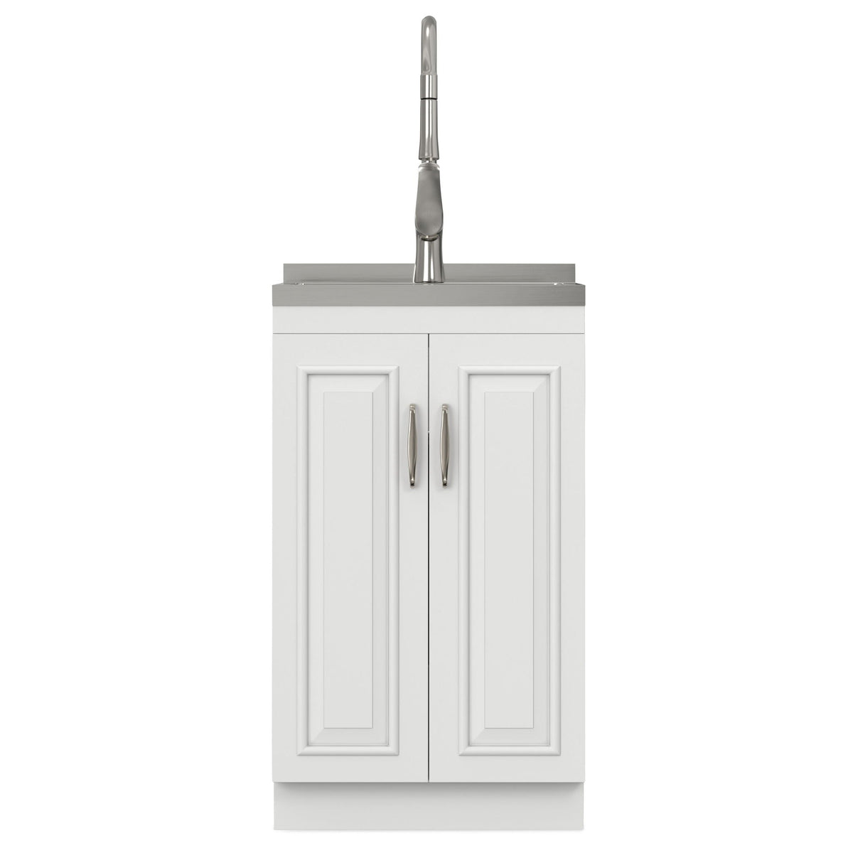 Deluxe Laundry Cabinet and Stainless Steel Sink white shaker vanity by HouseOfZazla on Tampa Home & Garden Store