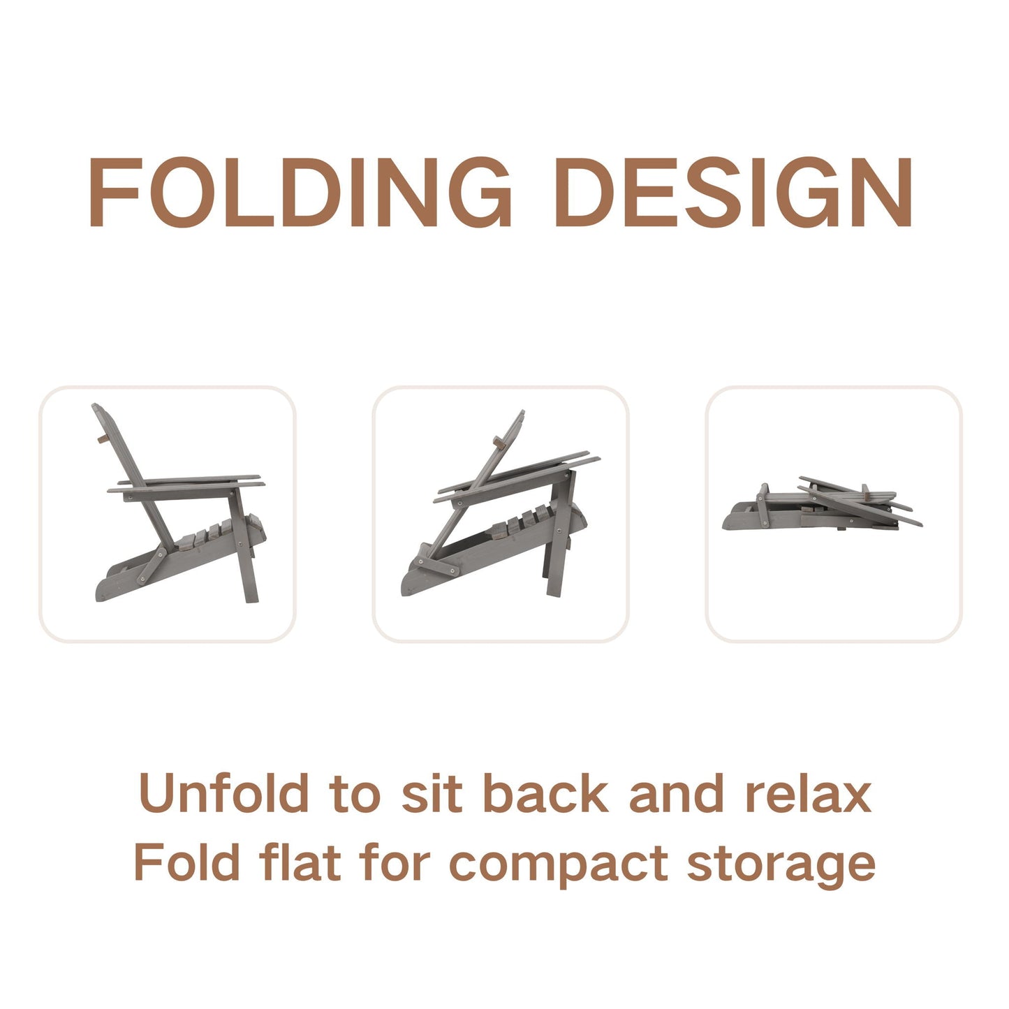 Oversized Folding Adirondack Chair for Patio