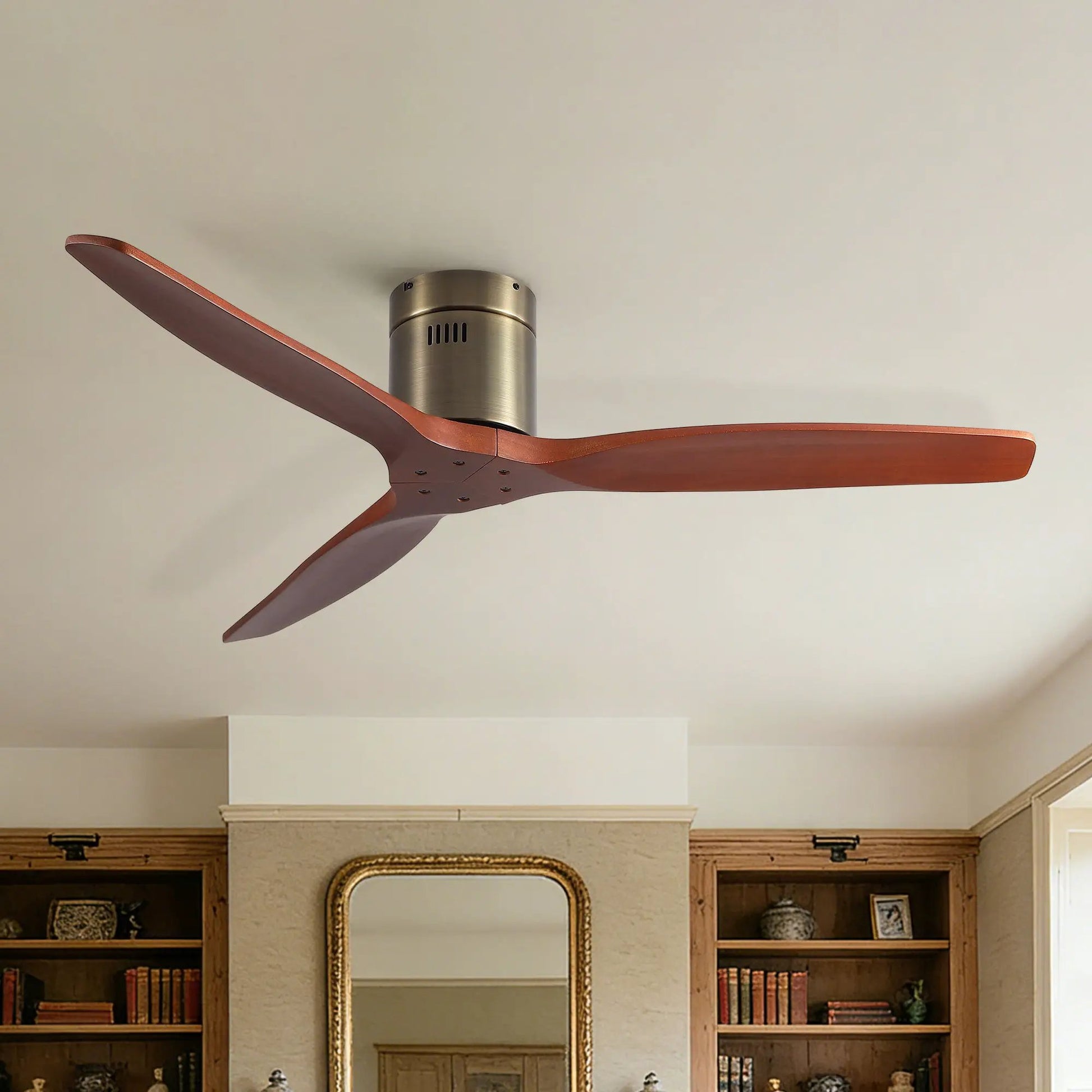 Low Profile Flush Mount Ceiling Fan Without Light copper blades Unique Piece Furniture on Tampa Home & Garden Store