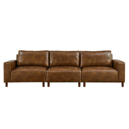 112 Inch Luxury PU Leather Sofa For Living Room