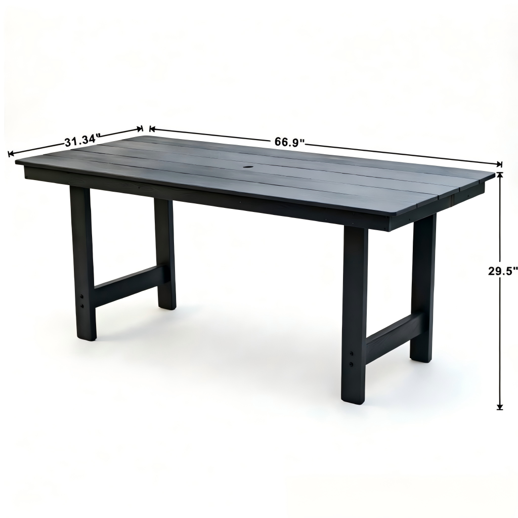 HDPE Patio Dining Set and Four Outdoor Chairs