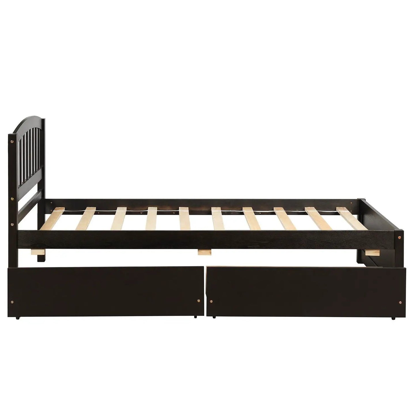 Platform Bed and Headboard With Footboard Slats