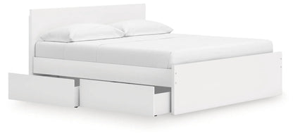 Onita panel platform bed white storage bed with 2 under-bed drawers Unique Piece Furniture on Tampa Home & Garden Store