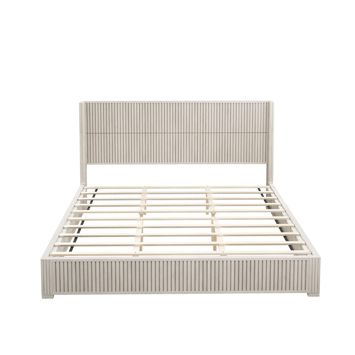 Modern Platform Bed Frame with Tall Headboard