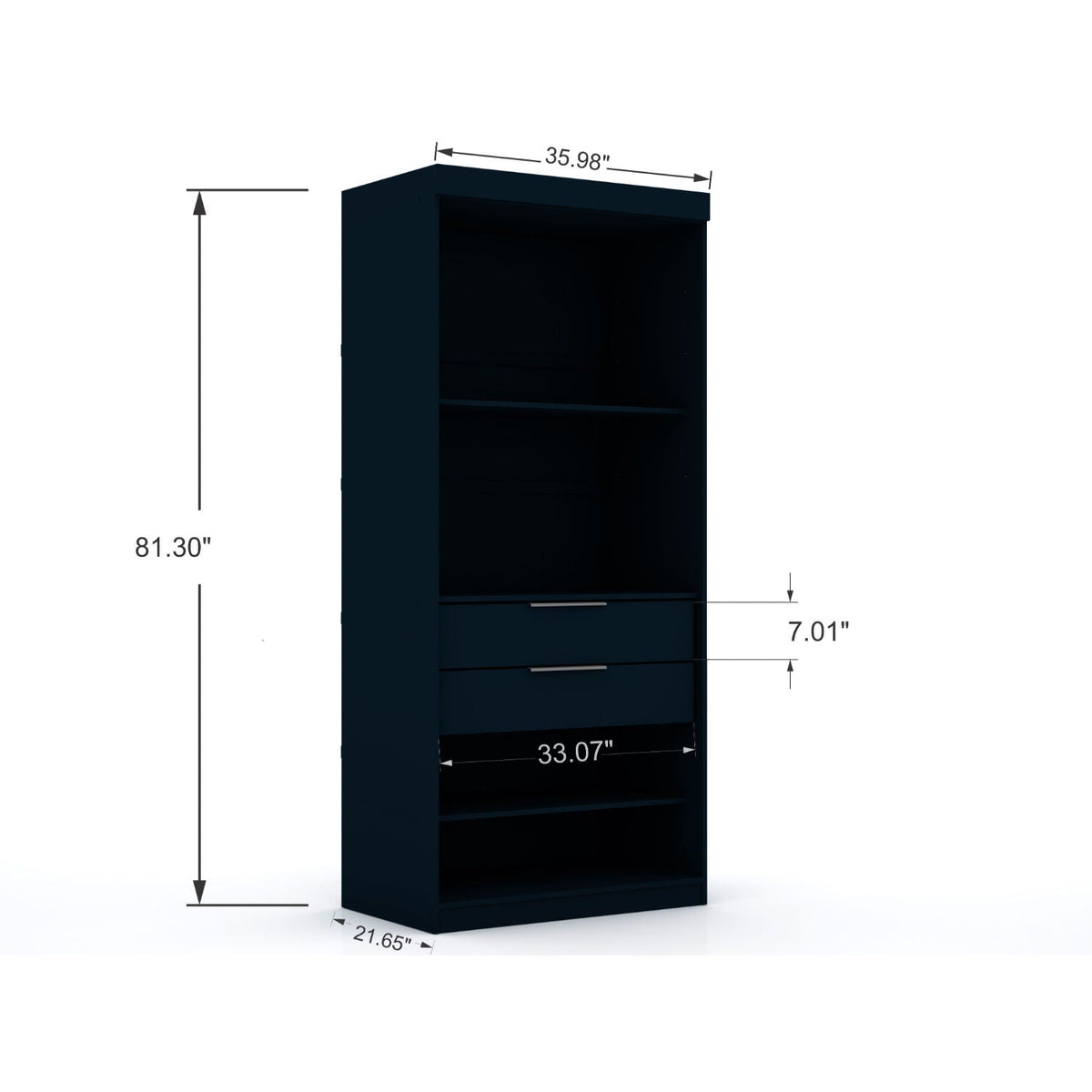 Mulberry Wardrobe Closet with Adjustable Shelving, dark blue triple wardrobe by HouseOfZazla on Tampa Home & Garden Store