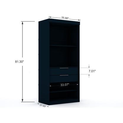 Mulberry Wardrobe Closet with Adjustable Shelving, dark blue triple wardrobe by HouseOfZazla on Tampa Home & Garden Store