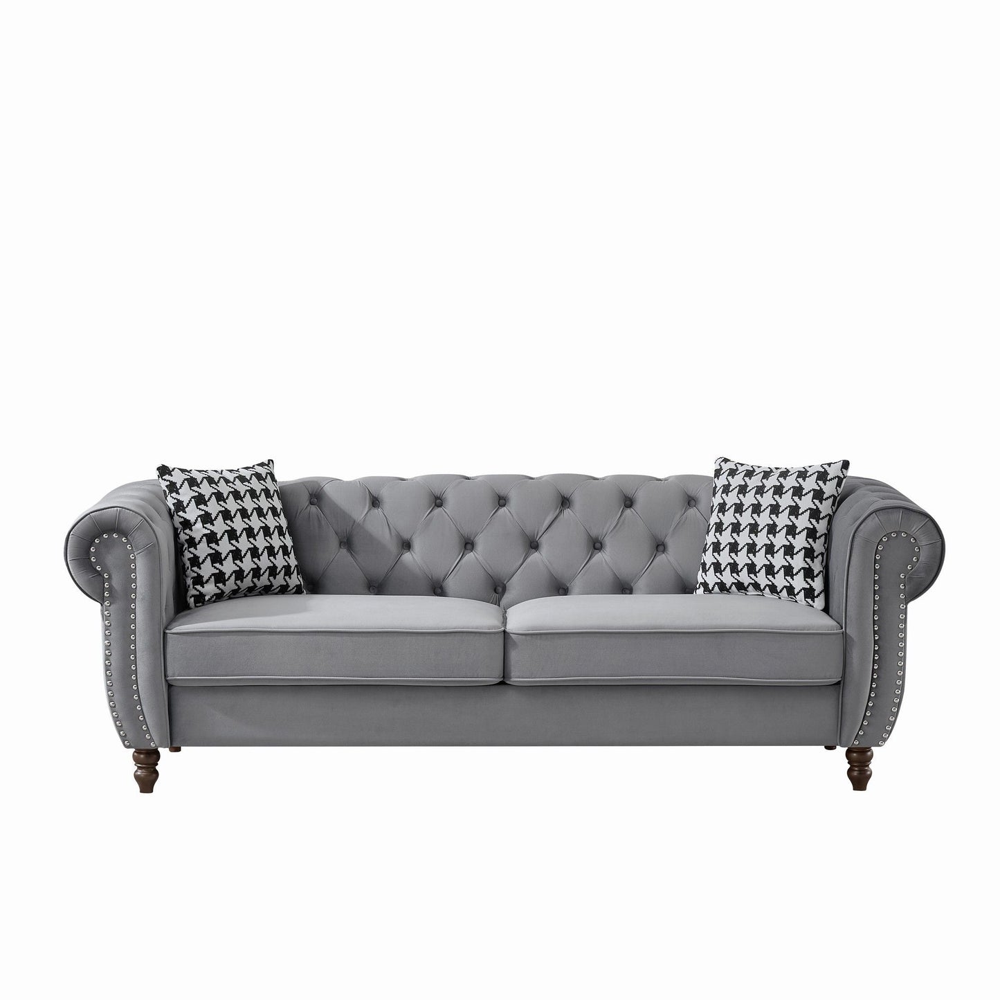 Chesterfield Sofa With Roll Arms And Nailhead