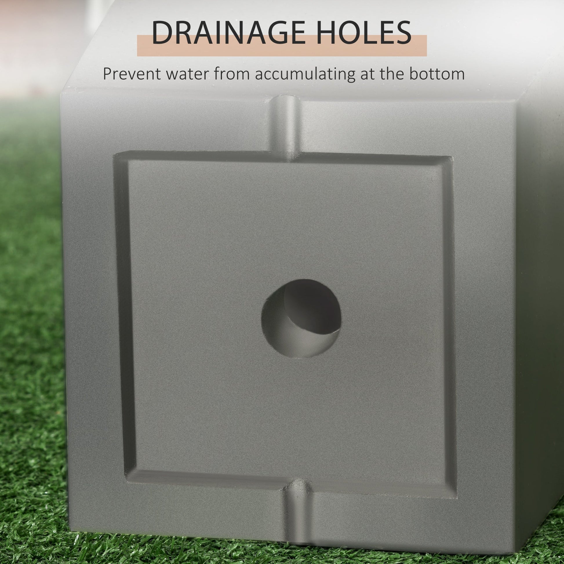 Durable & Stackable Plant Pot, 2-Pack outdoor planters, gray with drainage holes on Tampa Home & Garden Store