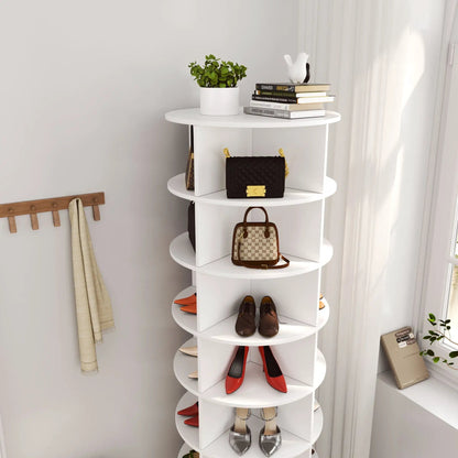 360 Rotating Shoe Cabinet 7 Layers Holds 28 Pairs