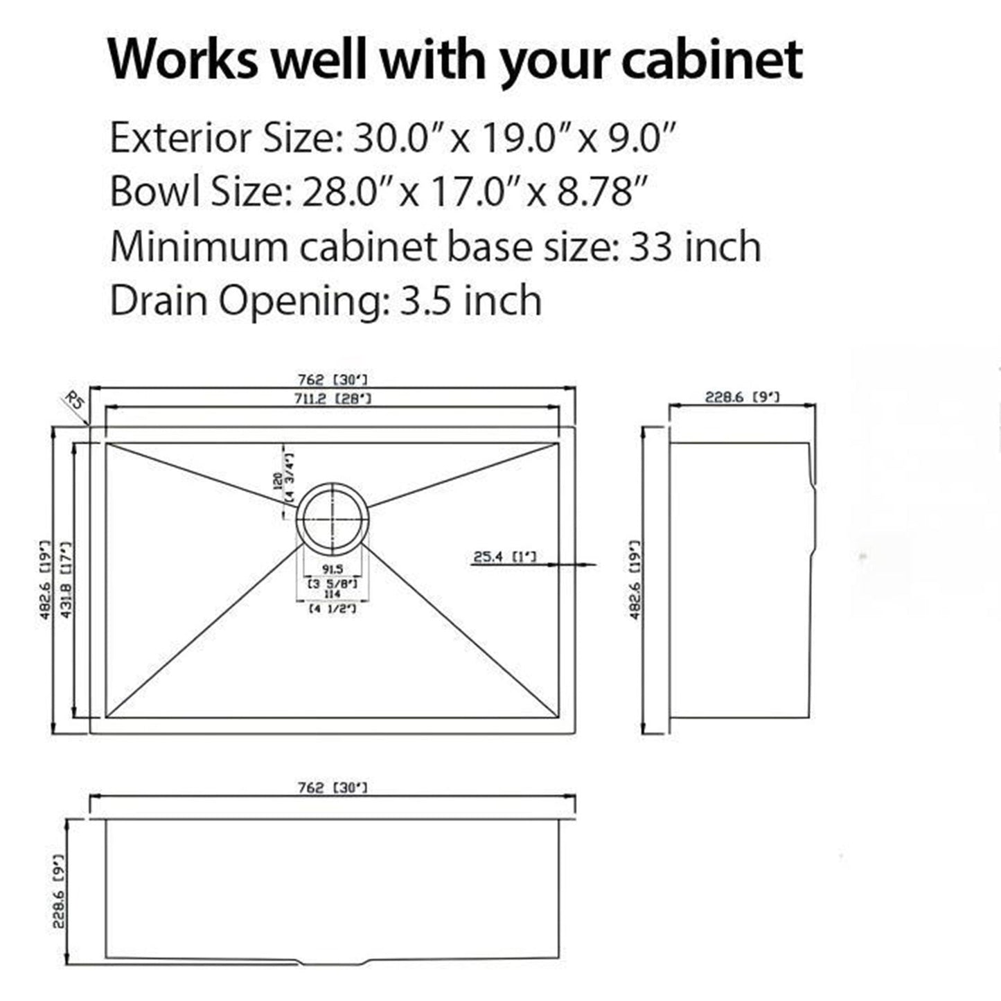 Stainless Steel Sink and Deep Single Bowl Basin