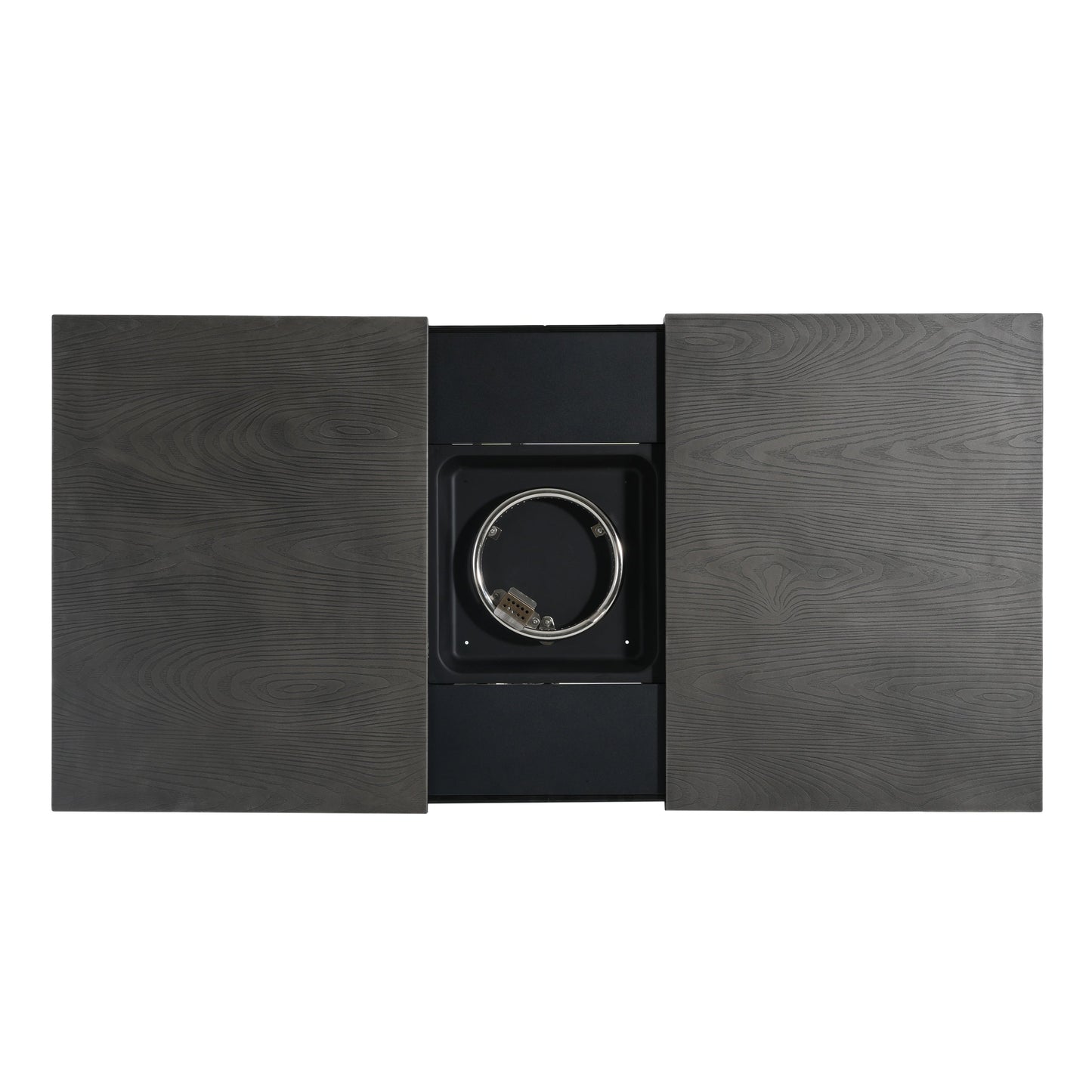 Extendable aluminum alloy fire pit table by HouseOfZazla dark wood with burner 50,000 BTU on Tampa Home & Garden Store