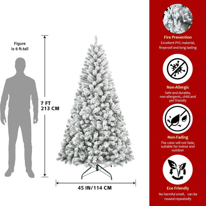4ft flocked Christmas tree with 233 tips HouseOfZazla on metal stand snowy needles on Tampa Home & Garden Store