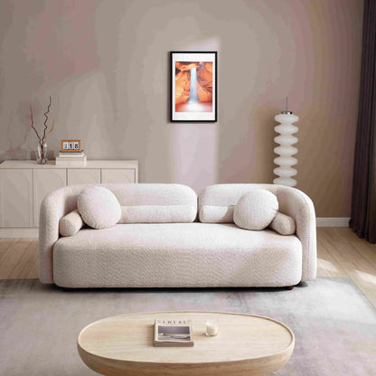 3-Seater luxury modern couch in light beige boucle fabric by Unique Piece Furniture on Tampa Home & Garden Store