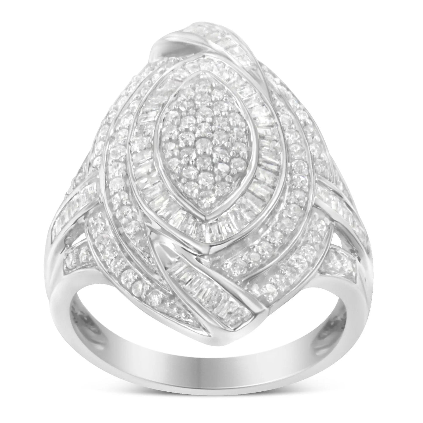 Bids.com sterling silver diamond knot ring, 1-1/8 cttw pavé, size 6 on Tampa Home & Garden Store
