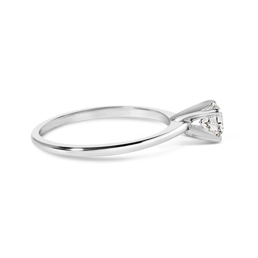 14K white gold lab-grown diamond engagement ring, 1/2 cttw round stone, 4-prong, F-G color, VS2-SI1 clarity, size 7 on Tampa Home & Garden Store