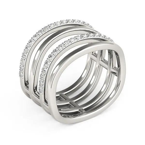 14k white gold multi-band diamond ring with pave diamonds 3/8 cttw by Bids.com on Tampa Home & Garden Store