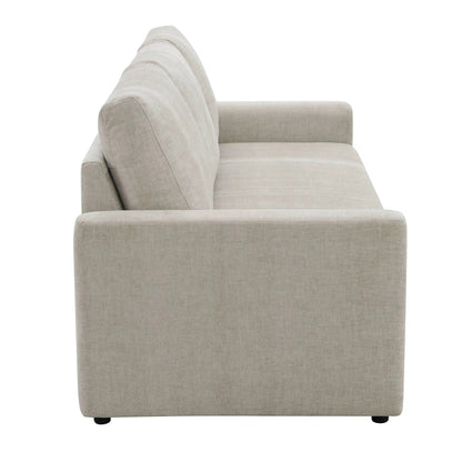 Leira Linen Pull-Out Sleeper Sofa beige fabric, Unique Piece Furniture, side view on Tampa Home & Garden Store