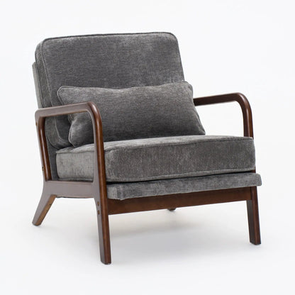 Upholstered Living Room Chair With Lumbar Cushion