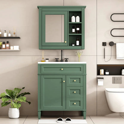 Bathroom Vanity with Top Sink and Mirror Cabinet