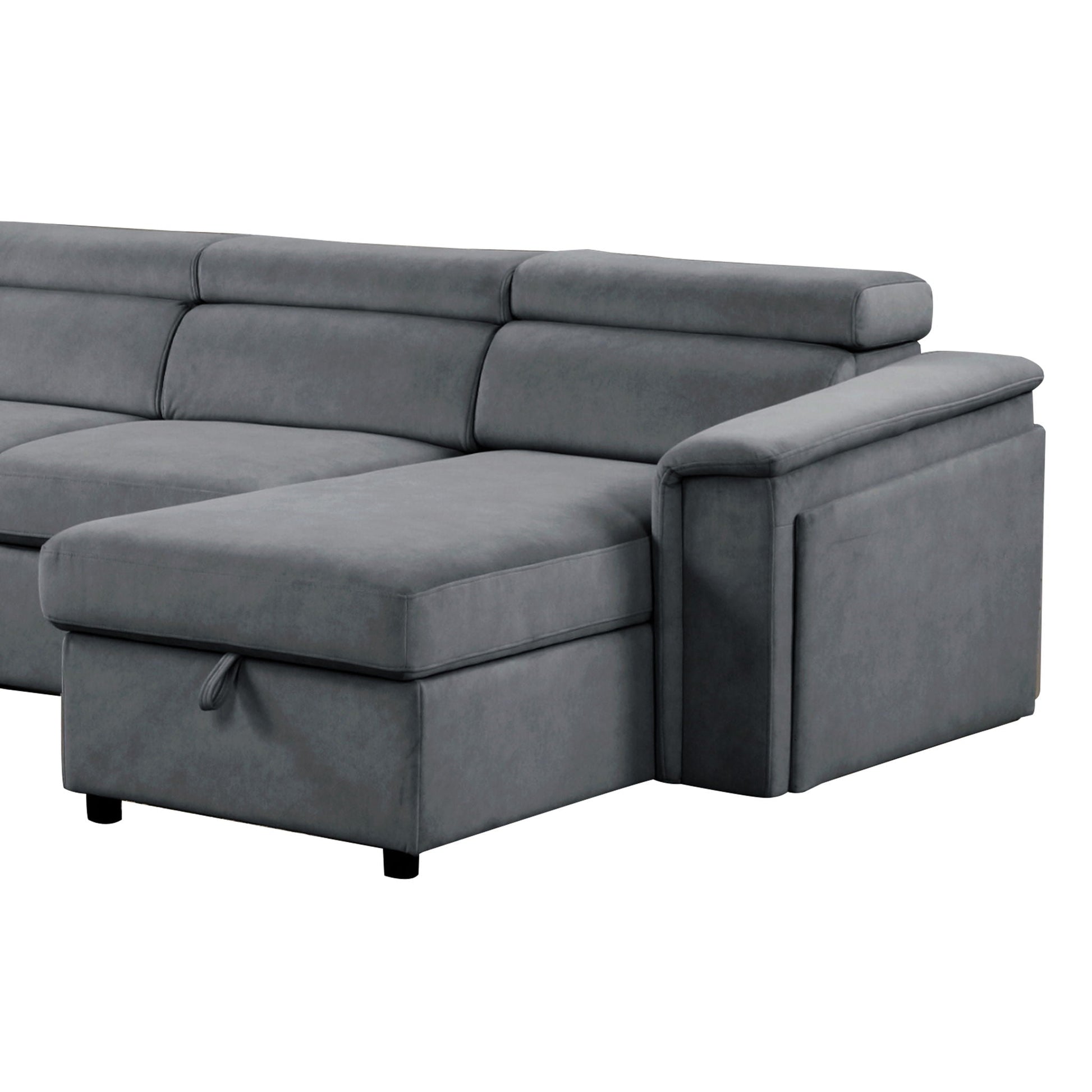 Harvey power recliner sleeper sectional in gray upholstery by HouseOfZazla on Tampa Home & Garden Store