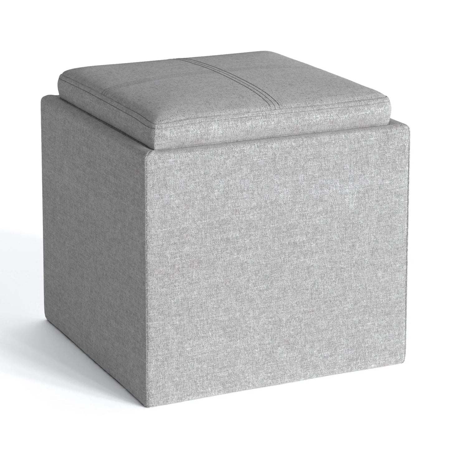 Rockwood Upholstered Cube Ottoman with Tray