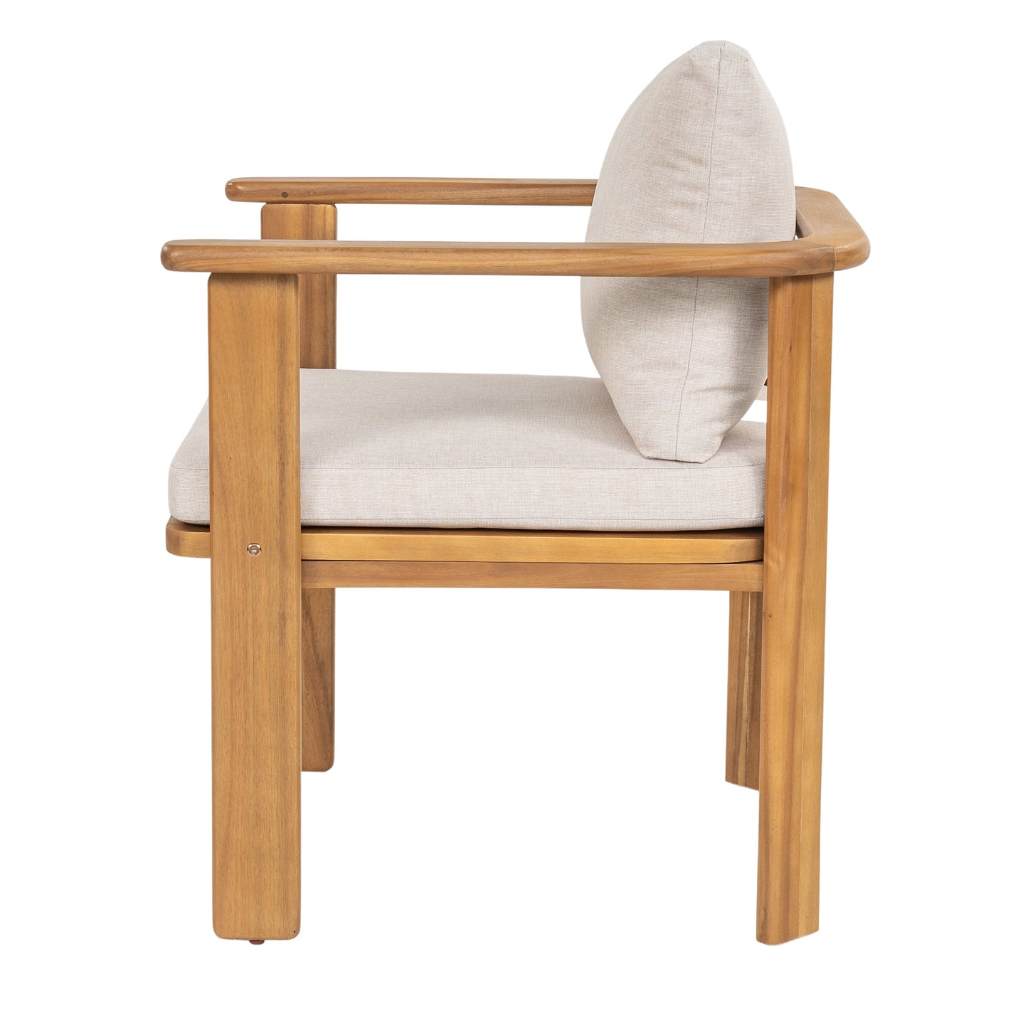 Kaja Outdoor Acacia Wood Dining Chair With A Pad