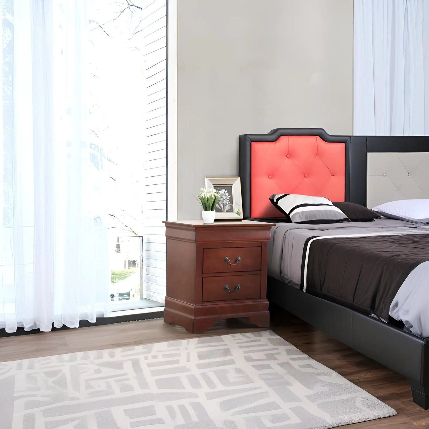 Louis Philippe Nightstand in Wood Veneer