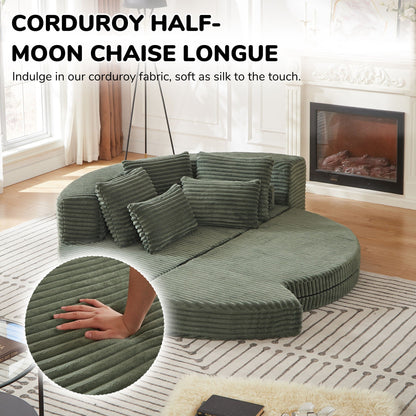 Semi Circular 2 in 1 Sofa Bed with Neck Pillow