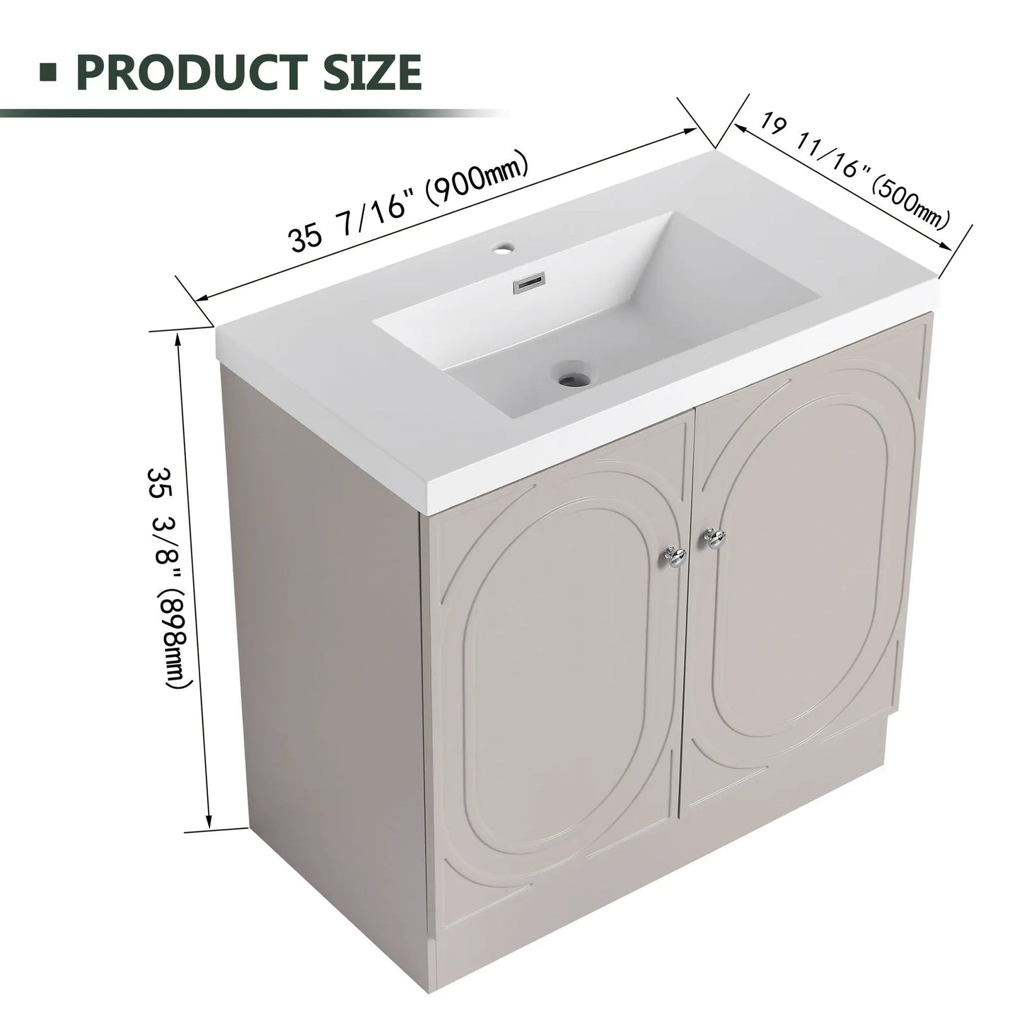 Contemporary Freestanding Vanity With Resin Sink
