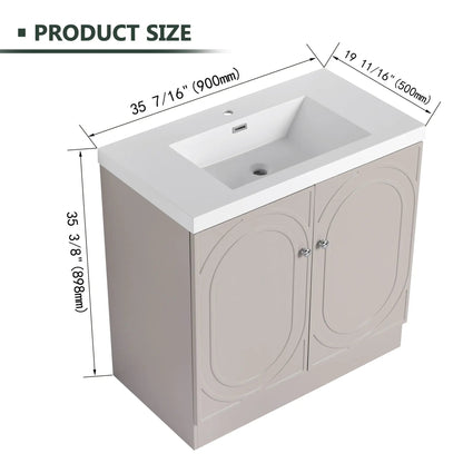 Contemporary Freestanding Vanity With Resin Sink