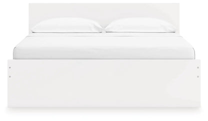Onita panel platform bed, white storage bed with tall headboard and wide footboard on Tampa Home & Garden Store