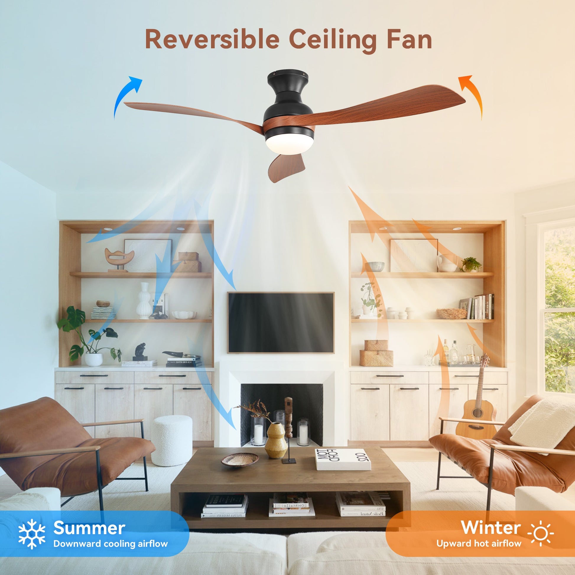 52-Inch ceiling fan with lights, reversible DC motor, HouseOfZazla on Tampa Home & Garden Store