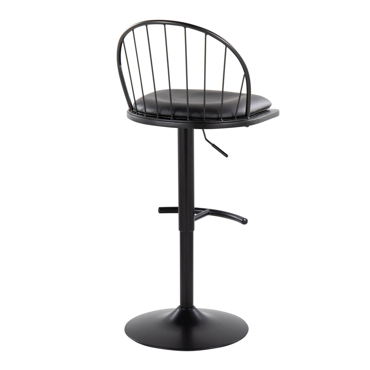 Barstool Farmhouse adjustable-height swivel with black metal frame and cushioned seat on Tampa Home & Garden Store