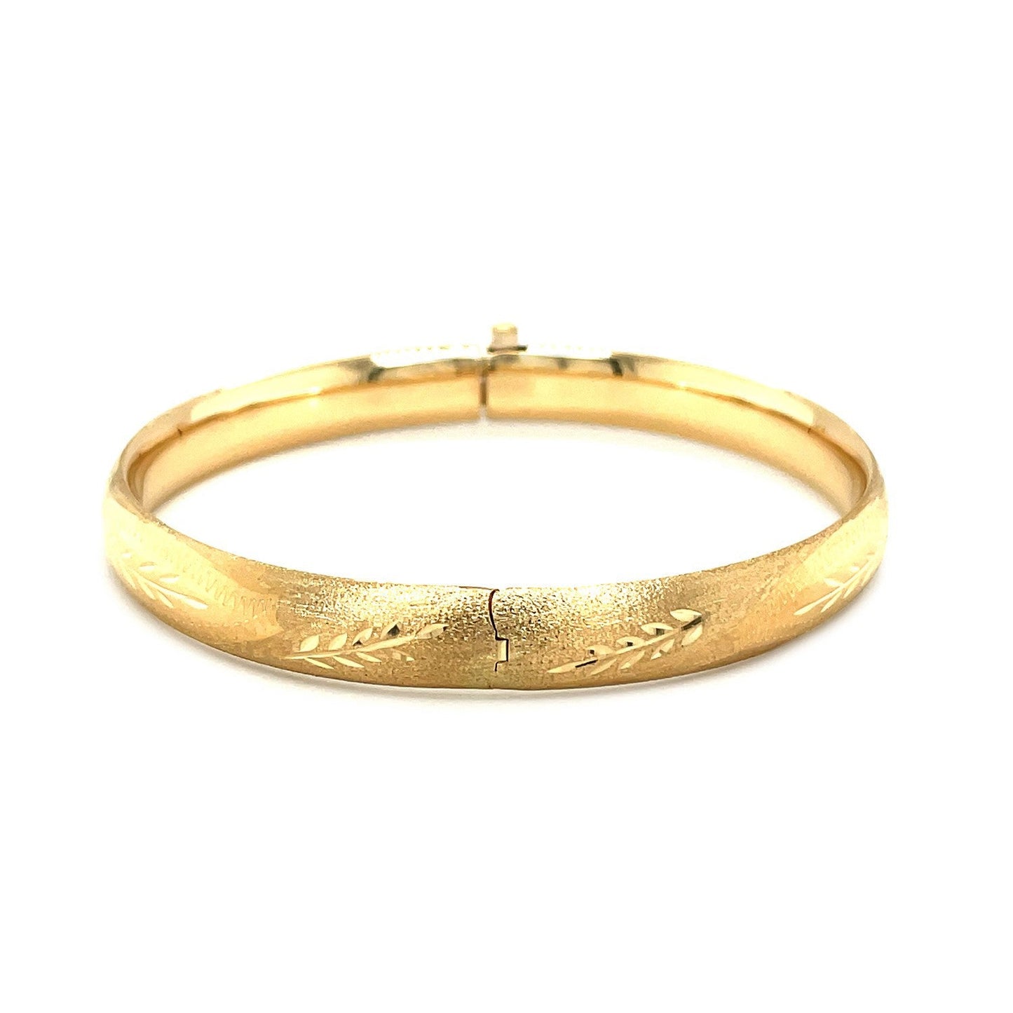 Bracelet Classic Floral Carved Bangle in 14k Yellow Gold 8.0mm by Bids.com on Tampa Home & Garden Store