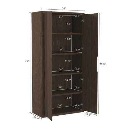 Rivington adjustable-shelf bookcase cabinet in dark brown by HouseOfZazla standard bookcase on Tampa Home & Garden Store