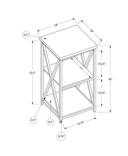 3 Tier Accent Table with marble-look top, contemporary metal frame, dimensional crisscross legs on Tampa Home & Garden Store
