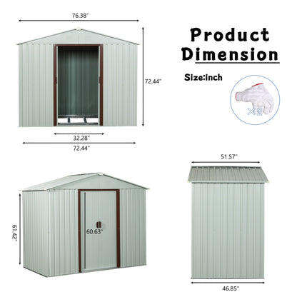 Galvanized Metal Storage Shed and White Finish