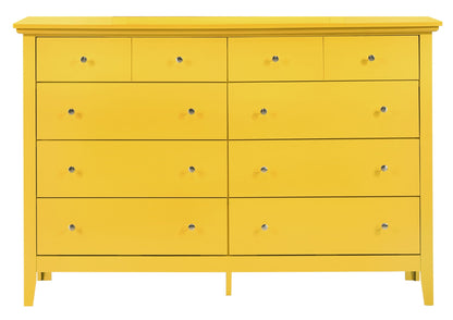 Elegant yellow dresser with ample storage and round chrome knobs on Tampa Home & Garden Store
