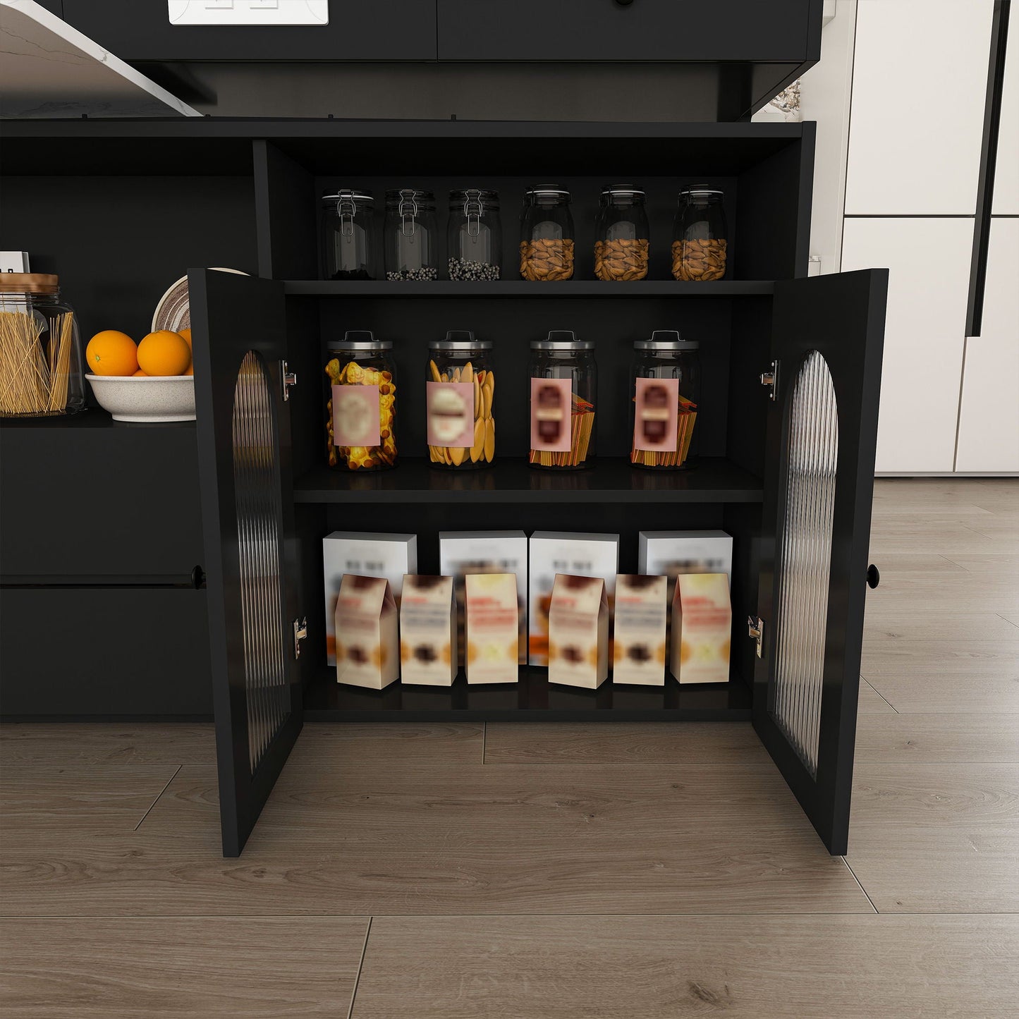 Kitchen Island with Extendable Rotating Table