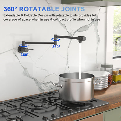 Modern Folding Wall Mount Pot Filler Faucet