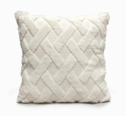 Plush Solid Color Sofa Pillowcase for Living Room