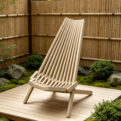 Folding Acacia Wood Outdoor Lounge Chair, natural finish, HouseOfZazla on Tampa Home & Garden Store