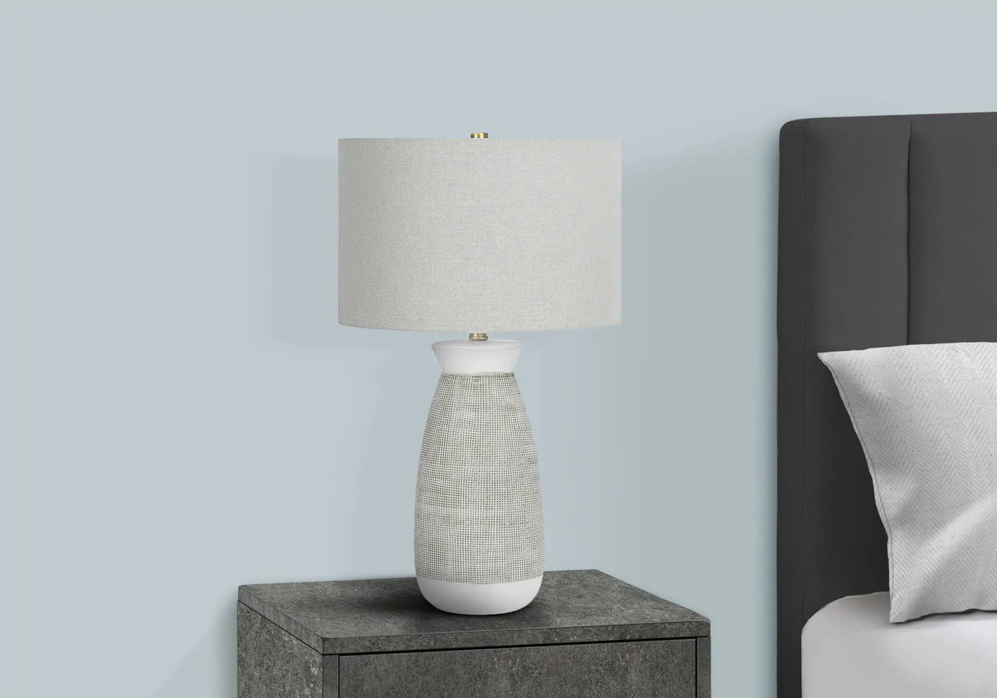 Table lamp ceramic base with gray shade, contemporary style Unique Piece Furniture on Tampa Home & Garden Store