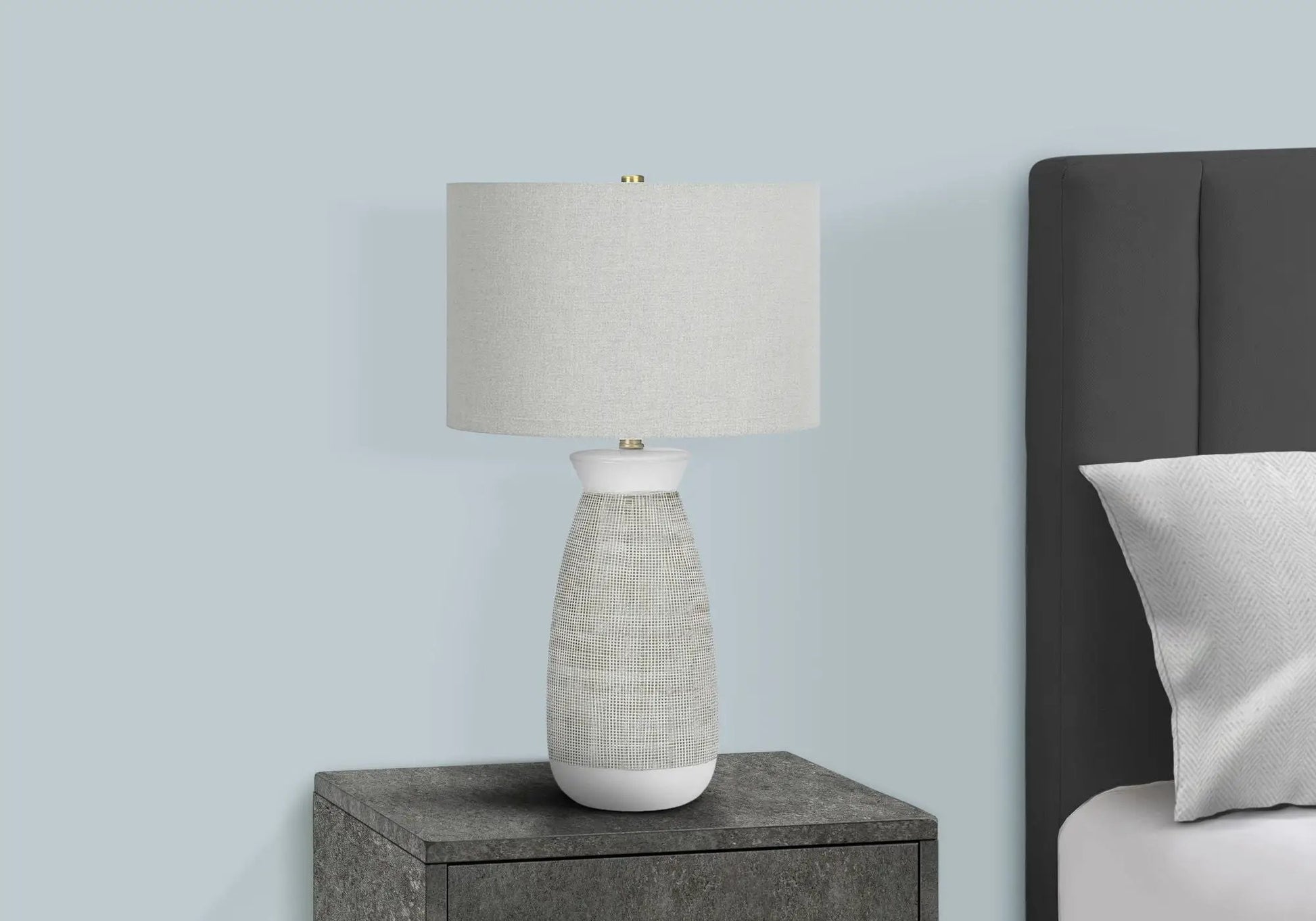 Table lamp ceramic base with gray shade, contemporary style Unique Piece Furniture on Tampa Home & Garden Store
