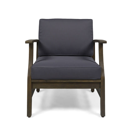 Perla Contemporary Club Chair water-resistant cushion, charcoal fabric HouseOfZazla on Tampa Home & Garden Store