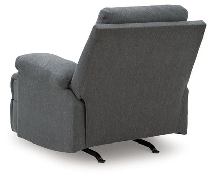 Side-Swipe Rocker Recliner gray fabric upholstery on Tampa Home & Garden Store
